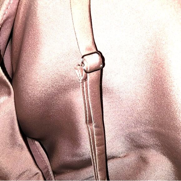 Lulus NWOT Meant to Be Together Dusty Pink Satin One-Shoulder Mini Dress Size L - Picture 8 of 12